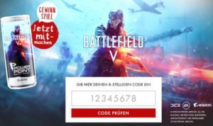 Battlefield V Engery Drink trinken und tolle Preise gewinnen