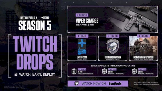 battlefield-6-season-5:-waffen-skin-“viper-charge”-und-mehr-kostenlos-per-twitch-drop